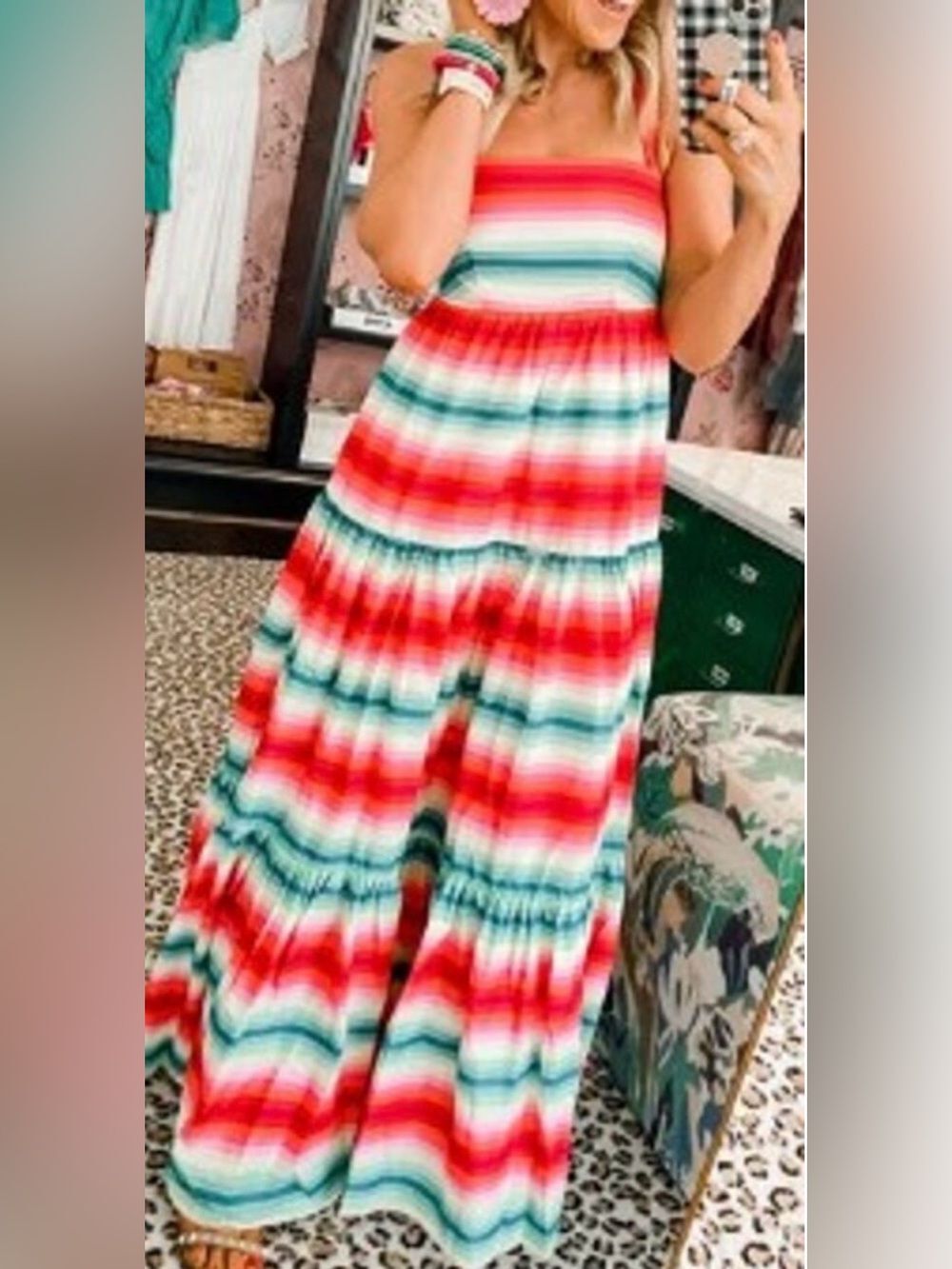 NWT J. Crew Tiered Maxi Dress in Stripe Women's Sz. 2